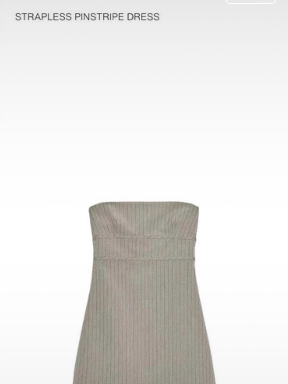 Zara Strapless Pinstripe Mini Dress in Light Gray